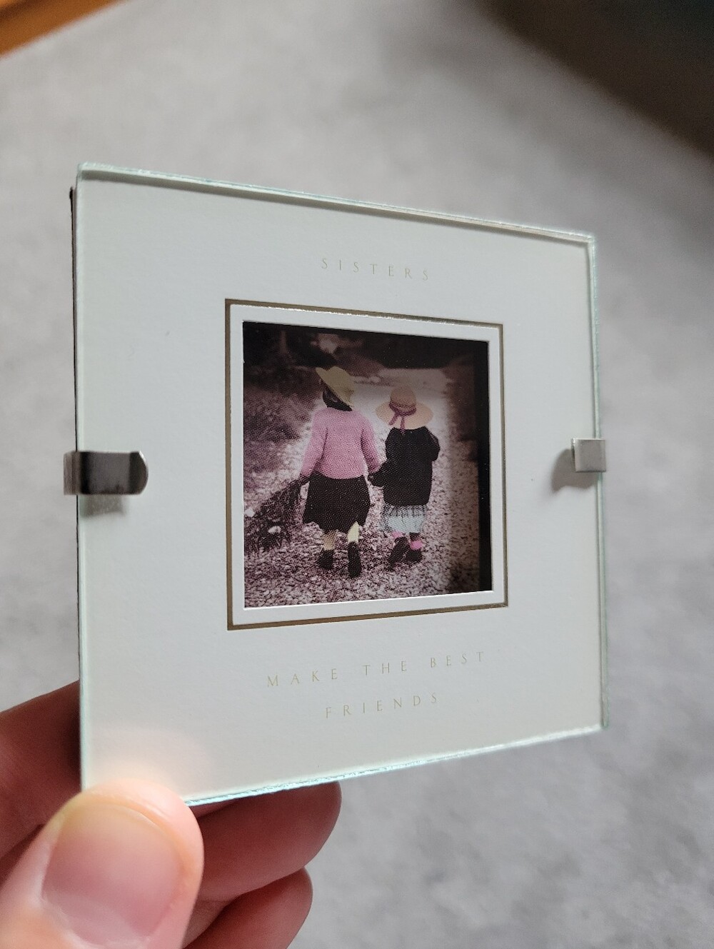 Sisters Make the Best Friends Glass Photo Frame Gold Lettering Boutique